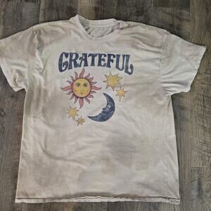 Mighty Fine Grateful Sun Moon Stars Graphic T Shirt Tie Dye XL Boho Festival